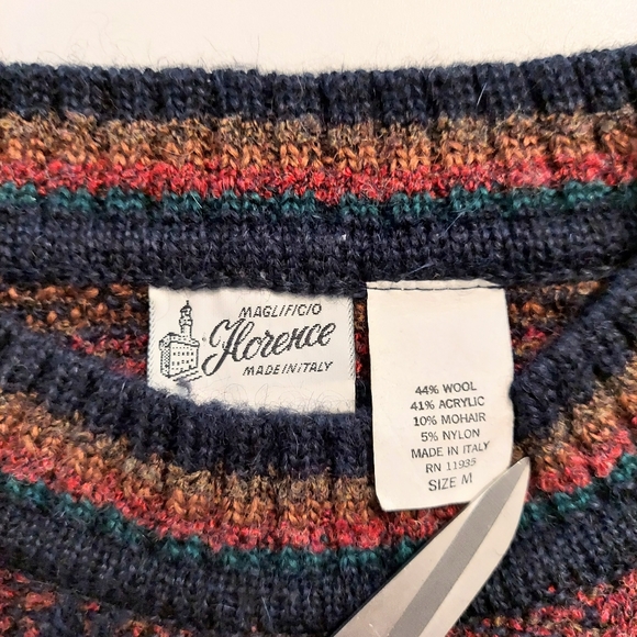 Vtg Maglificio Colorweave Sweater Mens M Wool Mohair Italy Pullover - Picture 5 of 10